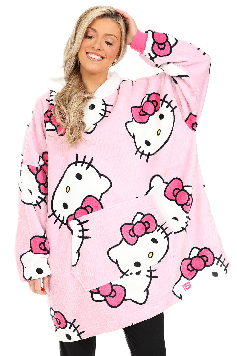 Girls And Womens Hello Kitty Fully Lined Luxury Oversized Fleece Hoodi