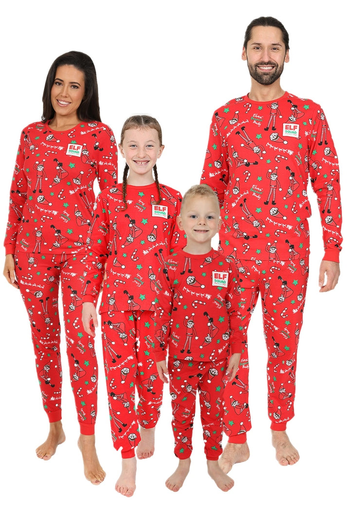 family in christmas pyjamas