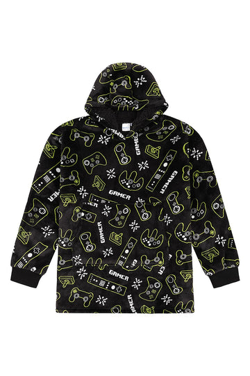 Boys Gamer Oversized Fleece Blanket Hoodie