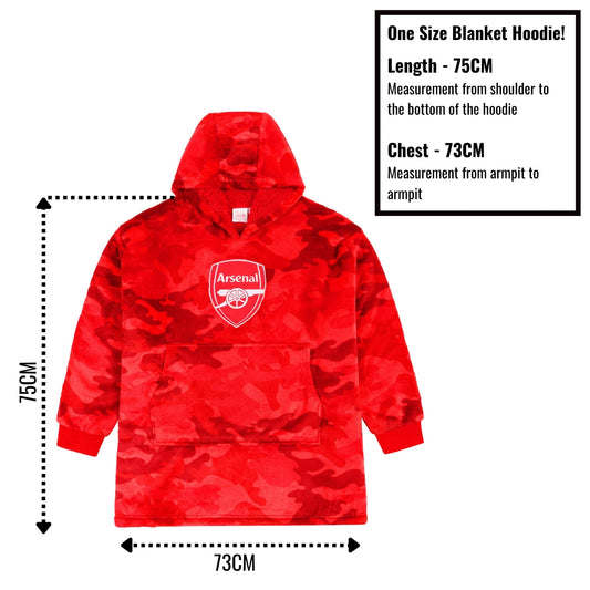 Arsenal Football Club Camouflage Fully Lined Oversized Fleece Hoodie