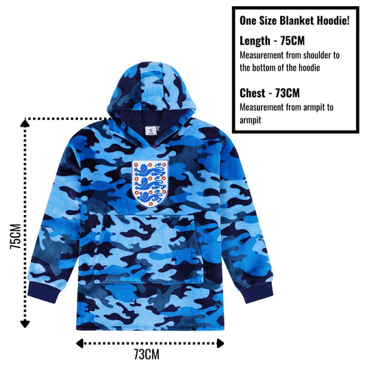 England Football Club Camouflage Fully Lined Oversized Fleece Hoodie