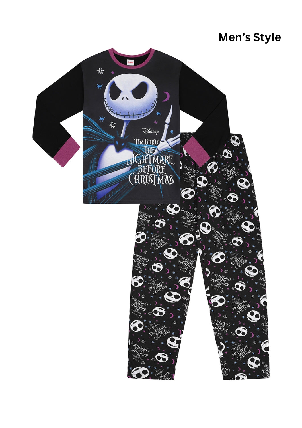 Disney The Nightmare Before Christmas Tim Burton Family Long Matching Pyjamas