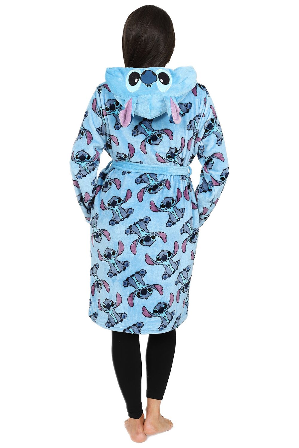 Ladies Lilo and Stitch Blue Fleece Dressing Gown