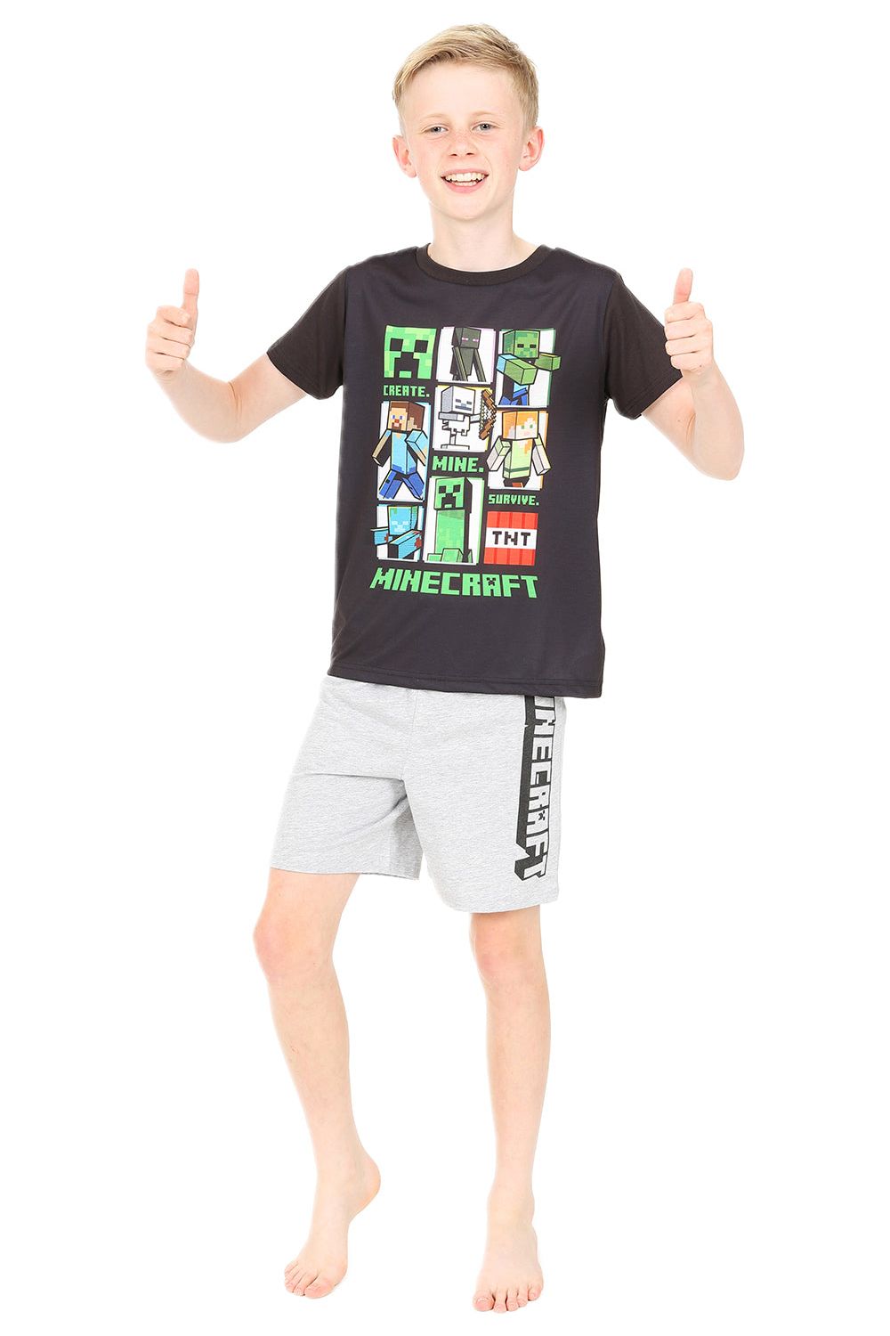 Boys Official Minecraft Creeper Gamer Short Pyjamas 6 to 15 Years