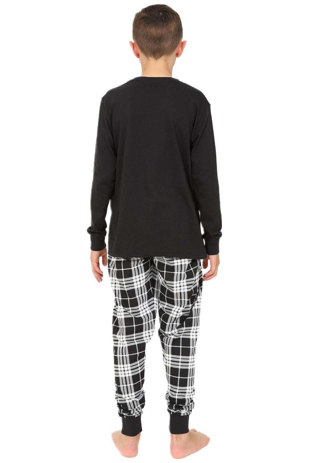 Boys black and white plaid online pajamas