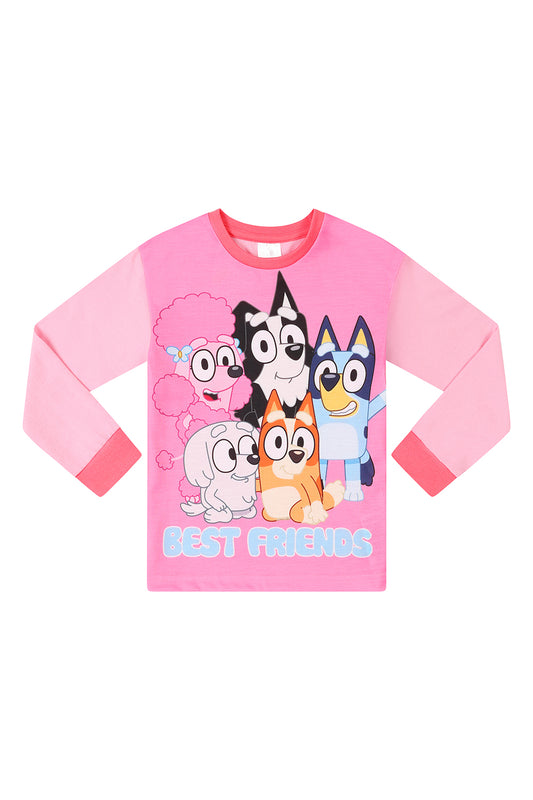 Official Bluey Girls Best Friends Pink Long Pyjamas