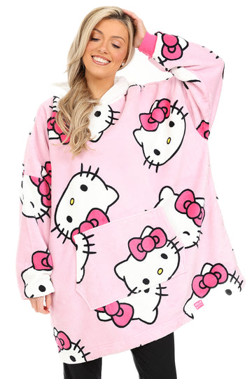 Girls And Womens Hello Kitty Fully Lined Luxury Oversized Fleece Hoodie