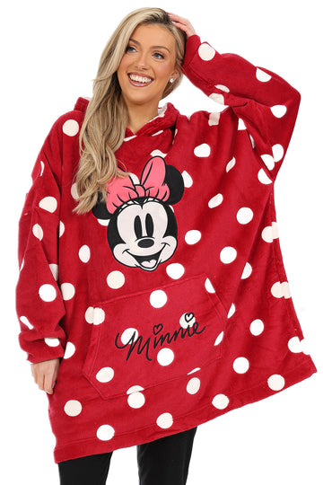 Girls And Womens Minnie Mouse Fully Lined Luxury Oversized Fleece Hoodie